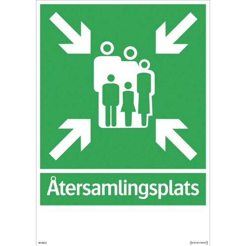 Skylt återsamlingsplats