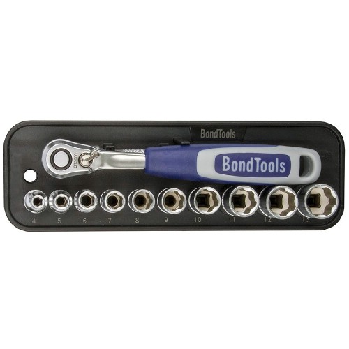 Hylsnyckelsats 1/4" mm BONDTOOLS BT1412