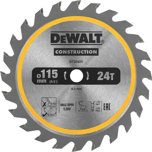Cirkelsågklinga DEWALT Construction f batterisågar