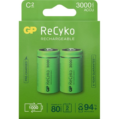 Uppladdningsbara batterier GP NiMH ReCyko 1,2 V