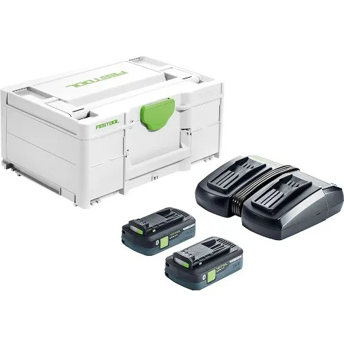 Laddare- och batteripaket FESTOOL 2x18 V 4,0 Ah Li-Ion
