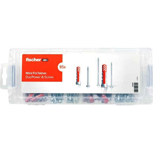Sortimentslåda FISCHER Mini FixTainer DuoPower + skruv