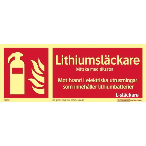 Skylt lithiumsläckare Supernova färgefterlysande