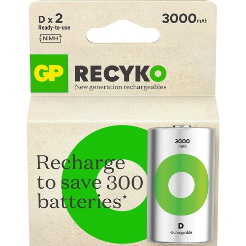Uppladdningsbara batterier GP NiMH ReCyko 1,2 V