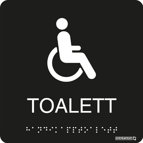 Skylt taktil toalett funktionsnedsättning