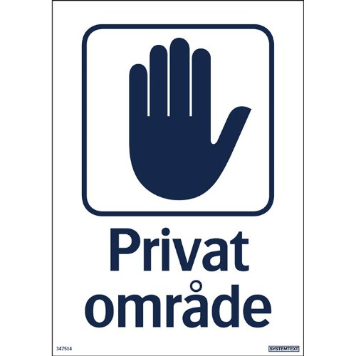 Skylt privat område
