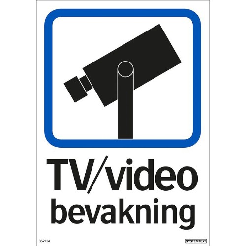 Skylt tv/video bevakning