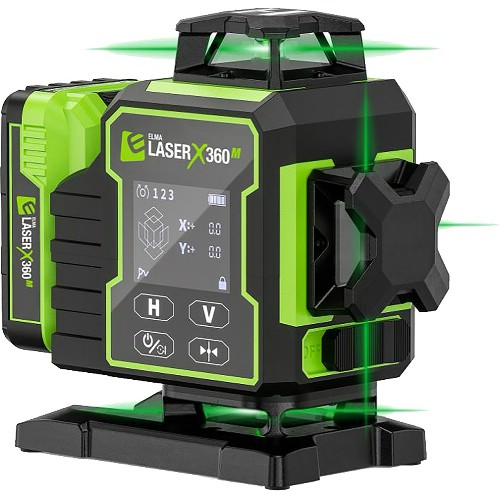 Korslinjelaser ELMA X360-M inkl. motorfäste + fjärr