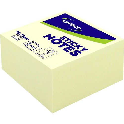 Noteringsblock LYRECO Standard självhäftande kub
