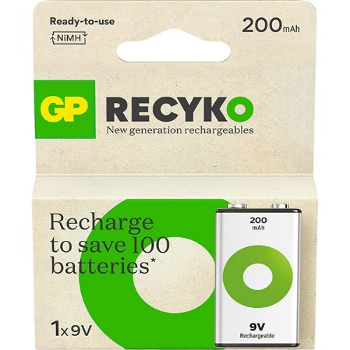 Uppladdningsbart batteri GP NiMH ReCyko 9 V